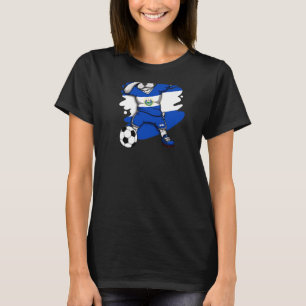 Dab French Bulldog El Salvador Soccer Fans Jersey T-Shirt