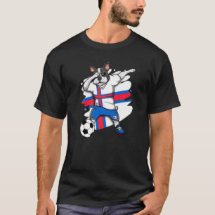 Dab French Bulldog Faroe Islands Soccer Fan Jersey T-Shirt