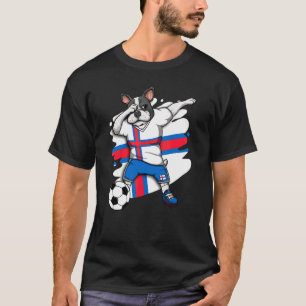 Dab French Bulldog Faroe Islands Soccer Fan Jersey T-Shirt
