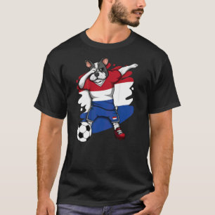Dab French Bulldog Netherlands Soccer Fans Jersey T-Shirt