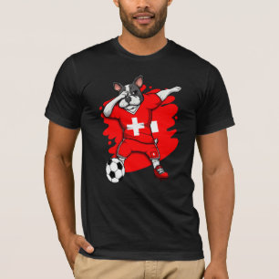 Dab French Bulldog Switzerland Soccer Fans Jersey T-Shirt