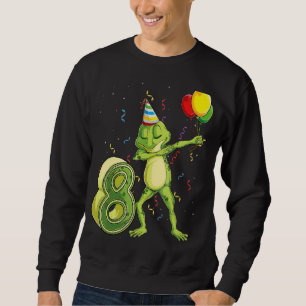 Dab Frog 8th Birthday Eight 8 Years Old Bday Kids  Sweatshirt