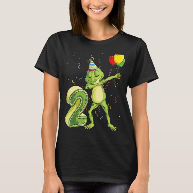Dab Frog Second 2nd Birthday Two 2 Years Old Bday  T-Shirt (Front)