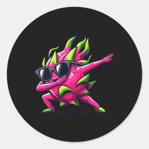 Dab Fruit Dancing Dabbing Dragon Fruit Meme  Classic Round Sticker