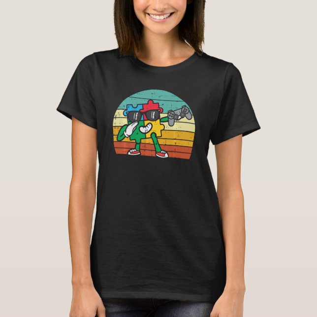 Dab Game Controller Autism Awareness Gaming Gamer  T-Shirt (Front)