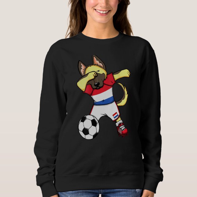 Dab German Shepherd Netherlands Soccer Fans Jersey Sweatshirt (Front)