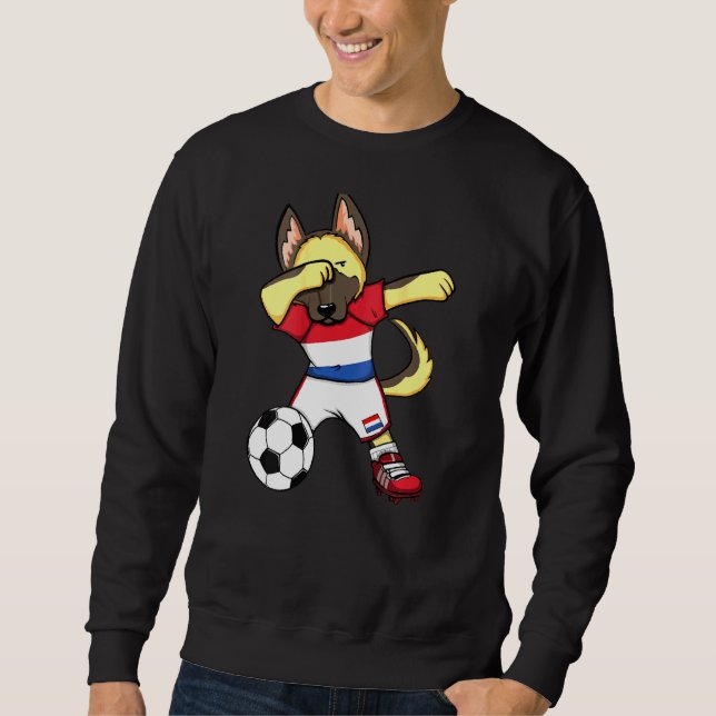 Dab German Shepherd Netherlands Soccer Fans Jersey Sweatshirt (Front)