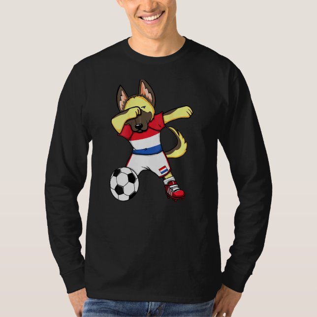 Dab German Shepherd Netherlands Soccer Fans Jersey T-Shirt (Front)