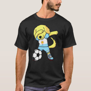 Dab Golden Retriever Argentina Soccer Fan Jersey F T-Shirt