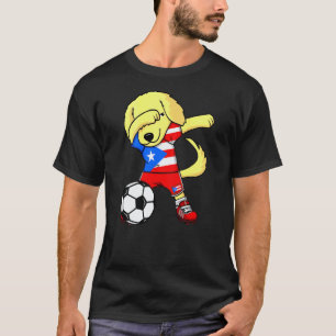 Dab Golden Retriever Puerto Rico Soccer Fans Jerse T-Shirt