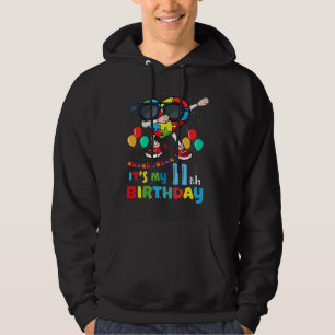 Dab Heart Age 11 Born Puzzle Autism Awareness Hoodie