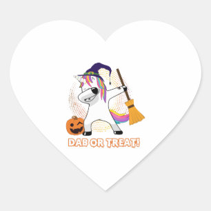 Dab or Treat Funny Halloween Costume Idea Heart Sticker