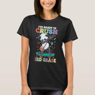 Dab Skateboarding Panda Crushing 3rd Grade Back To T-Shirt