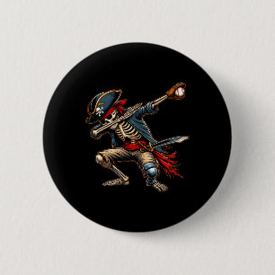 Dab Skeleton Dabbing Skeleton Pirate Baseball 6 Cm Round Badge