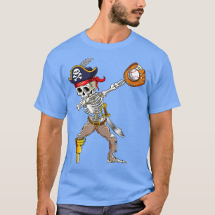 Dab Skeleton Dabbing Skeleton Pirate Baseball T-Shirt