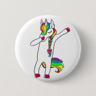 Dab unicorn 6 cm round badge