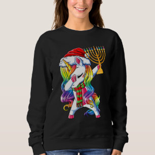 Dab Unicorn Christmas Kids Girls Women Jewnicorn H Sweatshirt