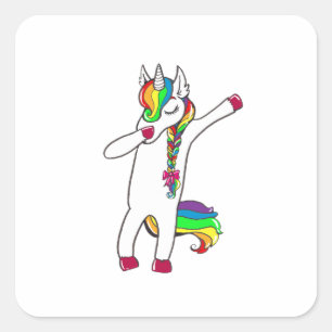 Dab unicorn square sticker