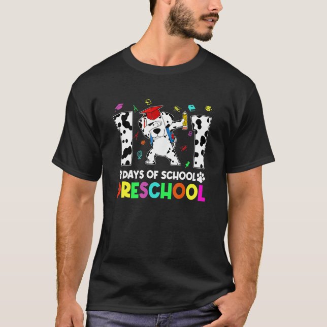Dabbing 101 Days School Preschool Student Teacher  T-Shirt (Front)