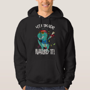 Dabbing 4th Grade Dinosaur Rex Graduation Nailed I Hoodie
