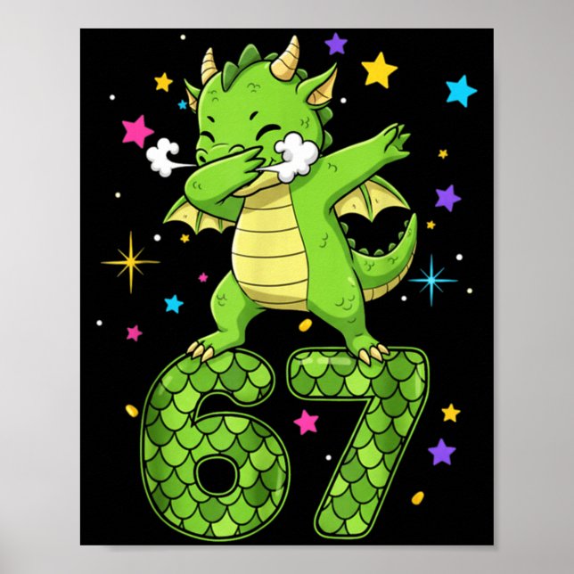 Dabbing 67 Dragon 67 Funny Six Seven Gen Z Slang M Poster (Front)