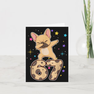 Dabbing 67 French Bulldog 67 Dog Funny Six Seven M Card
