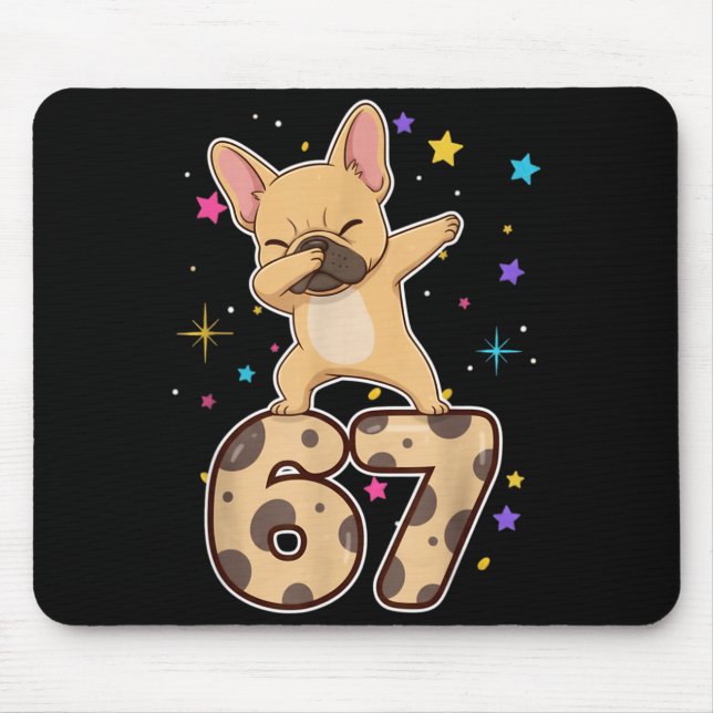 Dabbing 67 French Bulldog 67 Dog Funny Six Seven M Mouse Pad (Front)