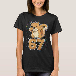 Dabbing 67 Squirrel 67 Funny Six Seven Gen Z Slang T-Shirt