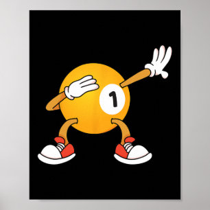 Dabbing 8 Ball Billiards Pool Player Snooker Poster