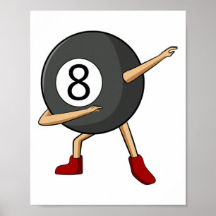 Dabbing 8 Ll Pool Billiards Player Boy  Poster