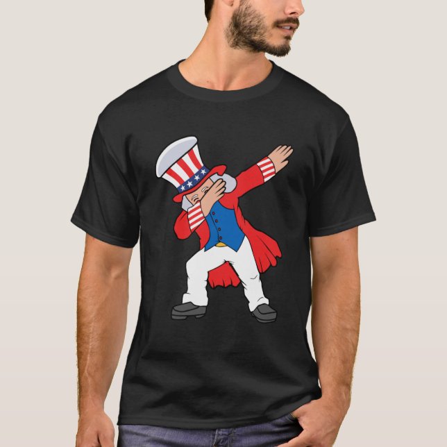 Dabbing Abraham Abe Lincoln Patriotic 4th Of July  T-Shirt (Front)