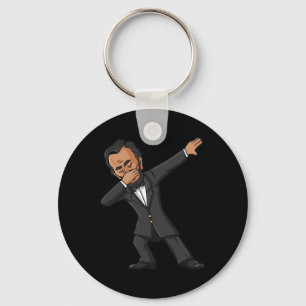 Dabbing Abraham Lincoln 4th of July Abe Dab Boys G Key Ring