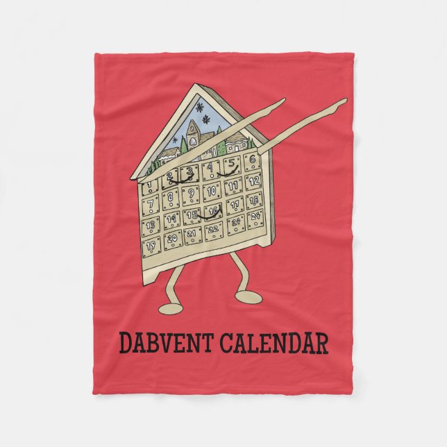 Dabbing Advent Calendar Funny Christian Religious Fleece Blanket (Front)