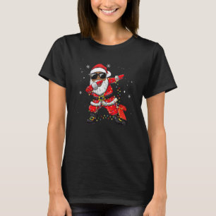 Dabbing African American Santa Christmas Tree Lig T-Shirt