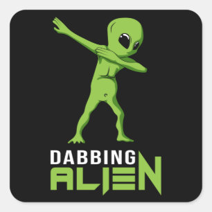 Dabbing Alien Area 51 Ufo Space Aliens Funny Gift Square Sticker