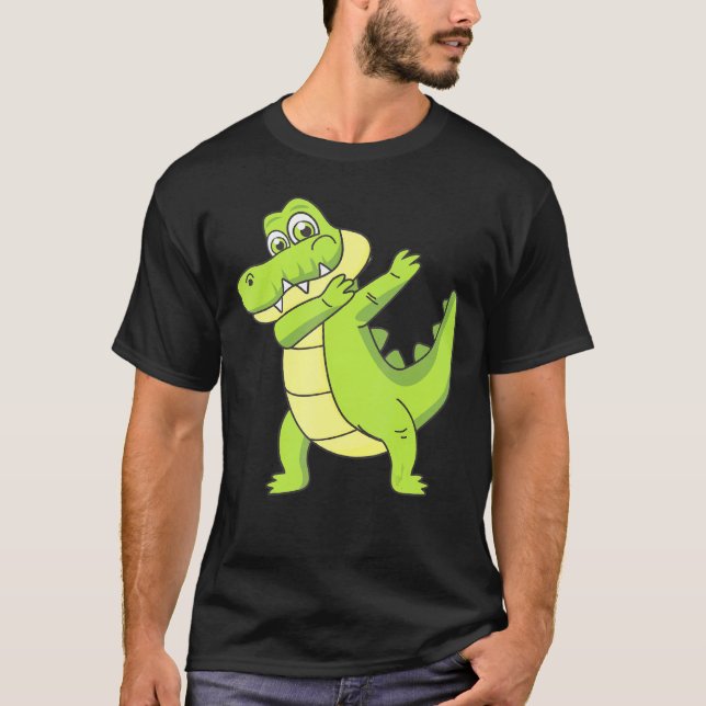 Dabbing Alligator Alligator Graphic T-Shirt (Front)