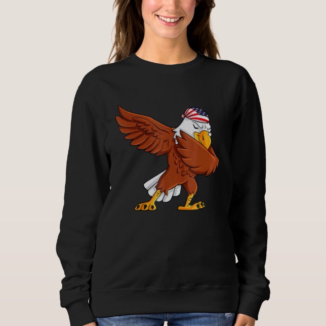 Dabbing American Bald Eagle 4th Of July Dab Boys G Sweatshirt (Front)