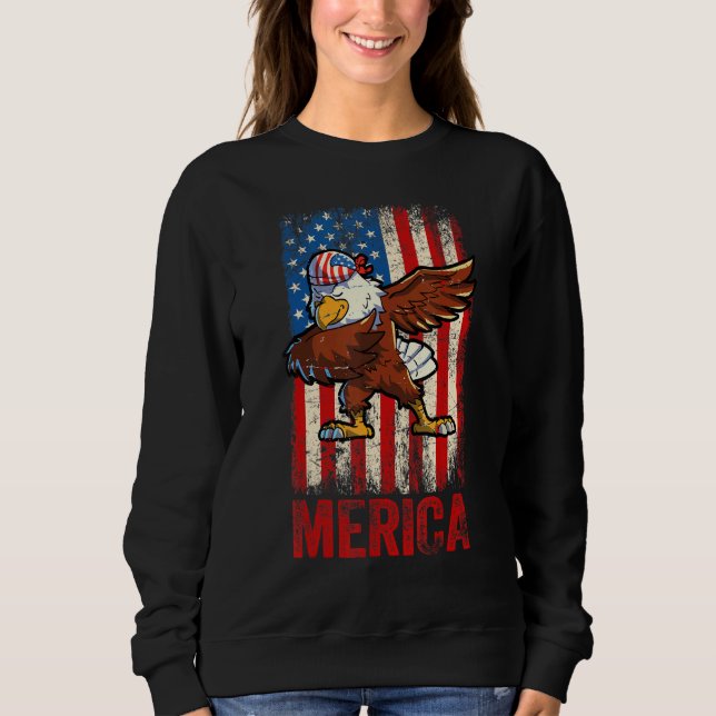 Dabbing American Eagle 4th Of July Boys Men Americ Sweatshirt (Front)