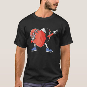 Dabbing American Football Heartball Funny Football T-Shirt