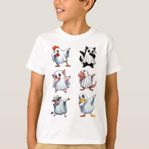 Dabbing Animals Farm Halloween Ghost Costume Funny T-Shirt
