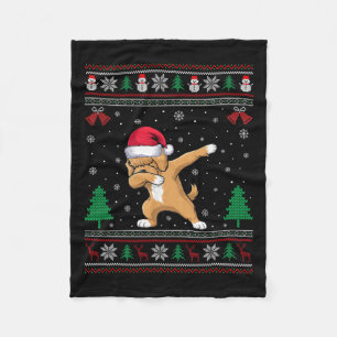 Dabbing Apoo Dog Santa Hat Boys Girls Kids Christm Fleece Blanket