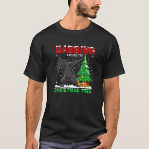 Dabbing Around the Christmas Tree Black Labrador D T-Shirt