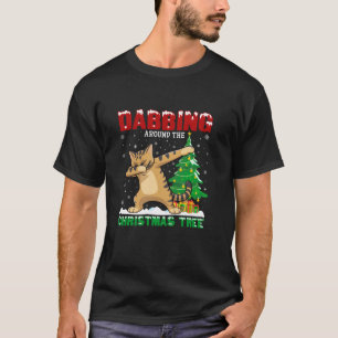 Dabbing Around the Christmas Tree Savannah Cat Xma T-Shirt