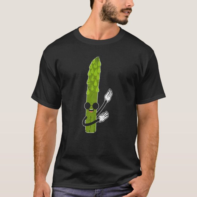 Dabbing Asparagus Garden Vegetable Vegetarian Vega T-Shirt (Front)