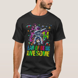 Dabbing Astronaut 14 Years Old Birthday Space 14th T-Shirt