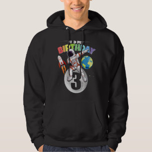 Dabbing Astronaut 3rd Birthday Boy Girl 3 Years 20 Hoodie