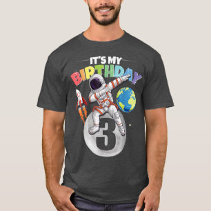 Dabbing Astronaut 3rd Birthday Boy Girl 3 Years 20 T-Shirt