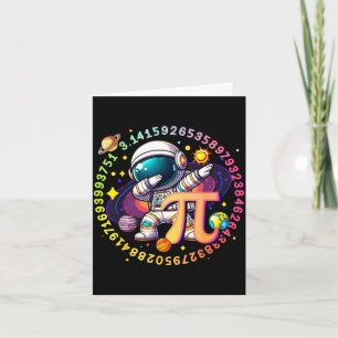 Dabbing astronaut symbol math day solar system  card