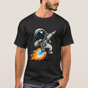 Dabbing Astronaut with Jet Pack Funny Design for M T-Shirt
