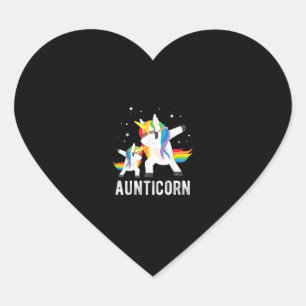 Dabbing Aunticorn, Funny Unicorn Lover Tee for Aun Heart Sticker